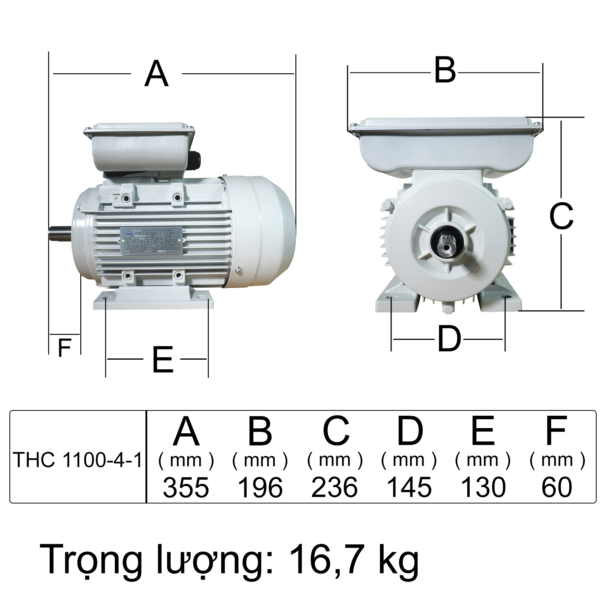 Motor Kéo THC 1500-4-1 (1 phase)